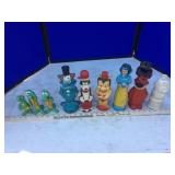 PASTIC TOY BANKS 7 FIGURINE SHMPOO BOTTLES PASTIC TOY BANKS 7 FIGURINE SHMPOO BOTTLES