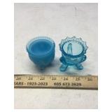 (2) SLAG GLASS CUPS (2) SLAG GLASS CUPS