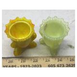(3) SLAG GLASS CUPS (3) SLAG GLASS CUPS