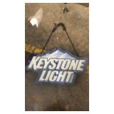 HANGING KEYSTONE LIGHT BEER SIGN