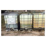(3) IBC TOTES / LIQUID BOTTLES WITH CAGE