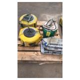 (2) POWER PORT AIR HOSE REELS & SANDBLAST SAND