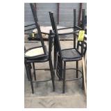 (4) BAR STOOLS & TALL LOUNGE TABLE