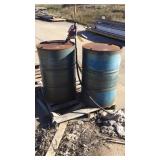(2) 55gal. METAL DRUMS W/HAND PUMP