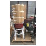 (4) NEW METAL CHAIRS W/WOOD BACKING & OTHERS