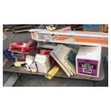 Painters plastic, paint pans, mixers and