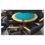 REVERSIBLE POKER TABLE W/ 4 CHAIRS