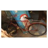 (2) SNOWMAN WALL HANINGS & METAL BIKE WALL HANGING