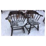 (2) MATCHING WOOD CHAIRS