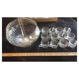 ASSORTED PERESSED GLASS BOWLS & MISC. GLASS