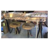 JACK DANIELS TABLE W/ TWO SIDE TABLES