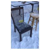WOOD CHAIR & STOOL