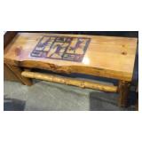 LOG BENCH MEASURES 48"L X 15"W X 21"T