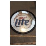 MILLER LITE MIRROR, WOOD FRAME MIRROR &