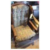 FLORAL UPHOLSTERED WINGBACK CHAIR
