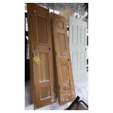 (2) MATCHING NARROW WOOD PANTRY DOORS/FRAMES