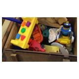 ASSORTED TOYS W/ WOOD BOX