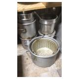 ASSORTED STAINLESS POTS & PANS