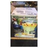 BEVERAGE DISPENSER, CAST IRON POT & VASE