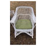 PATIO ROCKING CHAIR & (2) METAL SHELVES