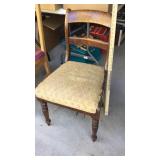 (2) WOOD CHAIRS & PATIO CHAIR