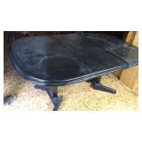 WOOD TABLE MEASURES 64"L X 41"W X  29"T