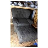 FLEXSTEEL PADDED CHAIR & OTTAMAN