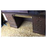 WOOD DESK MEASURES 72"L X 36"D X 30"T