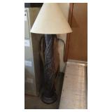 FLOOR LAMP & (3) FOLDING CHAIRS