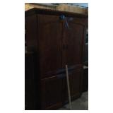 WOOD TV CABINET MEASURES 45"W X 21"D X 72"T