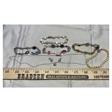 LADIES BRACELETS, NECKLACE AND STUDDED EARRINGS