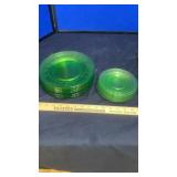 GREEN VASELINE DEPRESSION GLASS