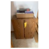 (2) WOODEN ENTERTAINMENT SHELVES W/VHS