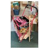 COLLAPSABLE CART W/BAGS, BLANKETS & MORE