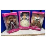 (3) WINTER SPECIAL EDITION BARBIES W/ ORIGINAL BOX