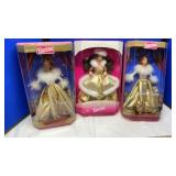(3) WINTER EDITION BARBIES W/ ORIGINAL BOXES