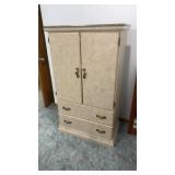 WOODEN ARMOIRE W/MARBLE STYLE PATTERN