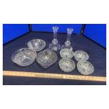 PRESSED GLASS VASES & STEMWARE