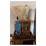 (2) ELECTRIC LAMPS & WOOD SHELF