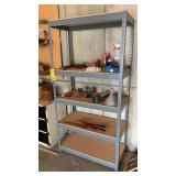 METAL SHELVING UNIT & CONTENTS