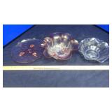 PINK DEPRESSION GLASS BOWLS & GLASSES