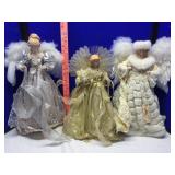 (5) PORCELAIN ANGEL TREE TOPPERS