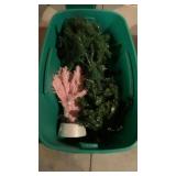 (2) CHRISTMAS TREES & GARLAND