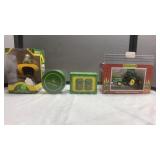 J. D. SALT/PEPPER SHAKERS, COASTERS & FIRE HELMET