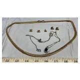10K BLACK HILLS GOLD EARRINGS & MISC. NECKLACE