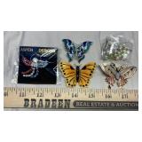 AVON EARRINGS, NECKLACE, BUTTERFLY BROOCHES, &