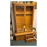 WOOD GUN CABINET W/ KEYS