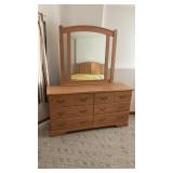 SIX DRAWER DRESSER W/ MIRROR