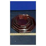 (4) MAHOGANY WOOD PLATTERS