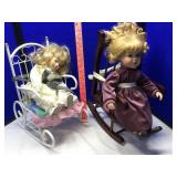 (4) COLLECTIBLE DOLLS & DOLL CHAIRS